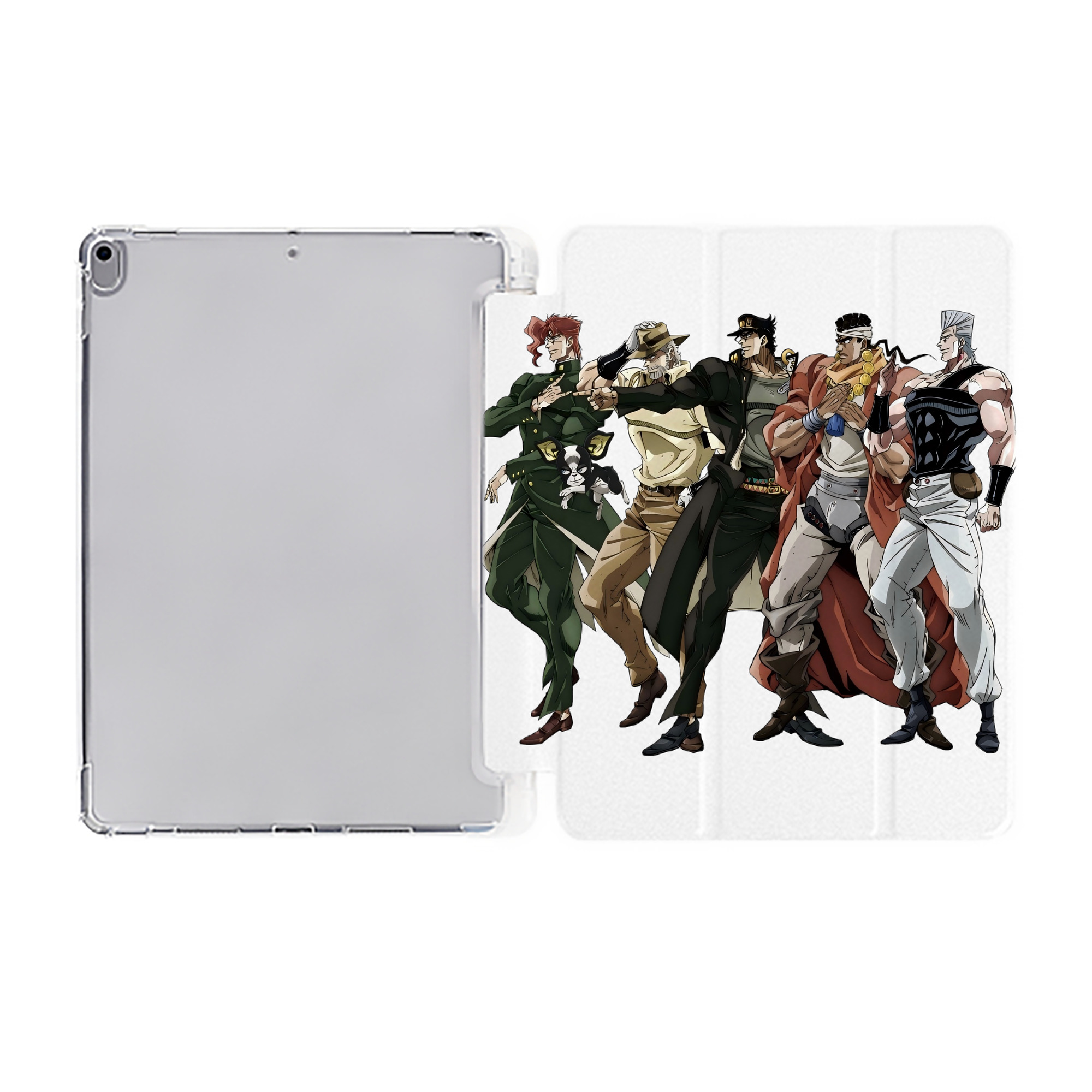 （画像用） ジョジョの奇妙な冒険 JoJo's Bizarre Adventure IPad ケース ペン収納付き 三つ折りスタンド PUレザー×シリコン 対応機種9.5/10.5/10.9インチ